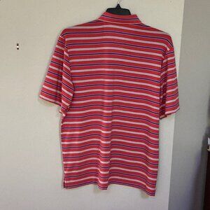 Roundtree & Yorke Stripe Performance Short-Sleeve Polo Shirt